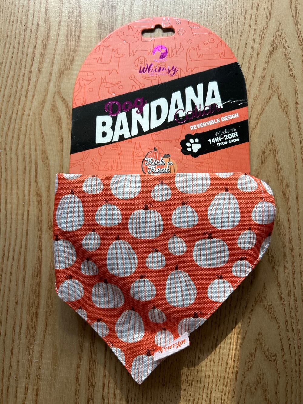 New Doghaus Doggie🐶Halloween 👻🩻Print Bandana Reversible Collar Medium 14"-20"